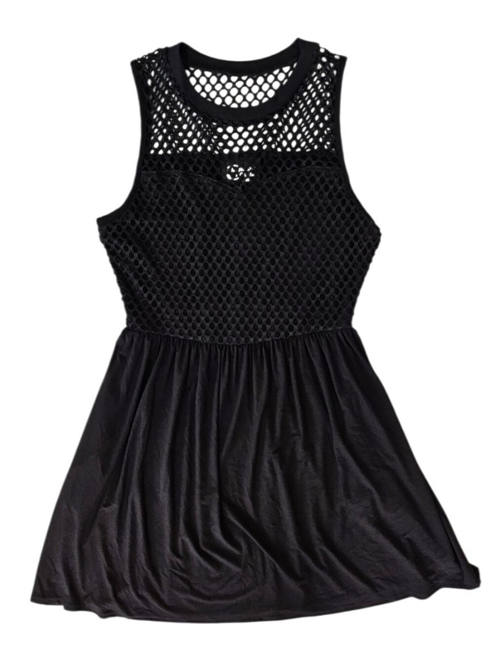 Midnight Hour NWT Women's Medium Black Mesh Overlay Bodice Skater-Style Dress